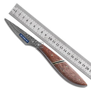 Couteau de chasse personnalisable fait à la main DD-DAM-265 lame en acier damas gaine en cuir gaufré Logo gravé-OEM Options - Product Image 3
