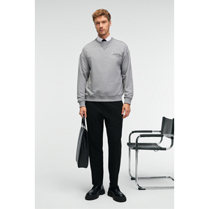Sweat-shirt imprimé en coton à col rond pour homme GRIMELANGE CASPIAN avec coutures Karyoka - Product Image 2