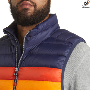Chaleco acolchado a prueba de viento para hombre al por mayor 100% poliéster invierno cálido Denim & Fleece 3D patrón bolsillo decoración mejor calidad - Product Image 5