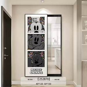 Mickey espejo pintura bloques de construcción espejo de tocador de dibujos animados simple moderno deslizamiento Entrada de cuerpo completo - Product Image 5