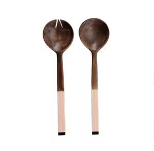 Wooden Salad Servers and <b>Tongs</b> Kitchen Tools Set for <b>Serving</b> - Product Image 3