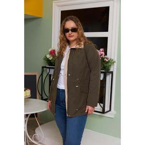 Double-Sided <b>Plus</b> <b>Size</b> <b>Trench</b> <b>Coat</b>, Khaki - Product Image 2