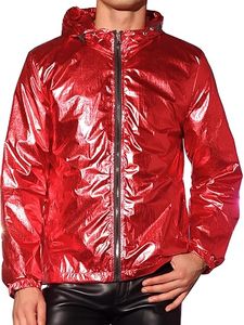 Chaqueta Cortavientos Impermeable Brillante para Hombre, Chaqueta con Capucha Ligera y Reflectante, Ropa de Calle de Moda, Logotipo Personalizado Disponible - Product Image 6