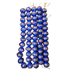 Perles en verre bleu de 16 mm pour la fabrication de bijoux et la décoration, perles en vrac dans une boîte, forme irrégulière - Product Image 1