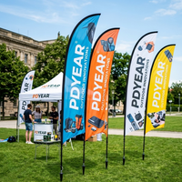 Drapeau de plage professionnel léger personnalisé avec logo, bannière promotionnelle en fibre de verre, piquet de sol pour événements et salons professionnels