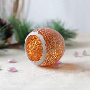 Elegant HF <b>Crafts</b> Mosaic Candle Holder <b>Crystal</b>-Clear Glass Pieces for Home Decor for Christmas and Valentine's Day - Product Image 6