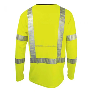 Camiseta de Seguridad de Alta Visibilidad con Mangas Largas y Bolsillo, Color Amarillo, Reflectante, con Logotipo Personalizado para Hombre y Mujer - Product Image 6