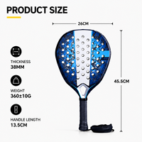 Raqueta de Pádel Personalizada, Fibra de Carbono 3K, Núcleo de EVA, Forma de Diamante/Lágrima, Fabricación OEM, Venta al Por Mayor, MOQ Bajo, 38mm, Profesional