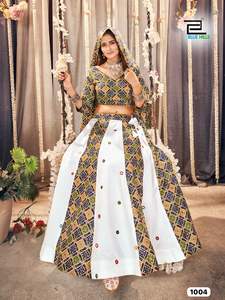 ชุด lehanga-blouse-dupatta ชุดคืนที่พร้อมสวมใส่แบบดั้งเดิม - Product Image 3