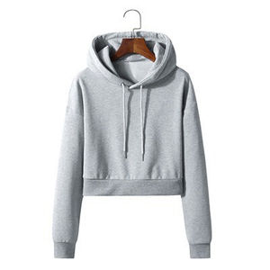 Haute qualité avec un design premium automne hiver sérigraphie confortable femmes sweats à capuche courts poche Style pull - Product Image 2