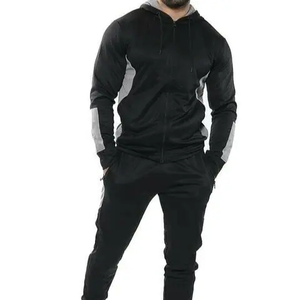 Venta al por mayor de 2 piezas de gimnasio para hombres chándal impreso sudaderas con capucha 100% algodón sin costuras impreso chándal para deportes - Product Image 5