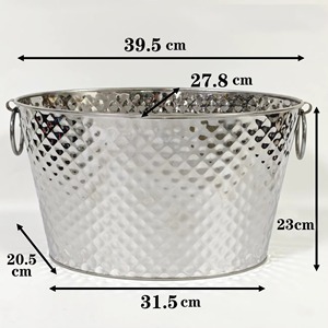 อ่างเครื่องดื่มโลหะขัดเงาสีเงินทนทานอ่างแช่ไวน์ที่ใส่เบียร์แชมเปญเหมาะสำหรับงานเลี้ยงและงานเลี้ยง - Product Image 4