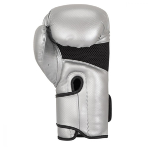 <b>Silver</b> PU Full Finger Pull-On Adjustable Wrist Strap Unisex Training <b>Gloves</b> for Adults Boxing Equipment - Product Image 2