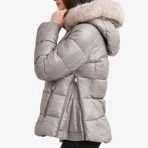 Veste polaire pour femmes de haute qualité Logo personnalisé imprimé à bas prix Veste d'hiver grande taille respirante et traitement fini - Product Image 4