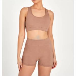 Haut sans manches ensemble de survêtement décontracté Fitness Yoga femmes taille haute leggings respirants et ensemble de soutien-gorge de haute qualité - Product Image 4