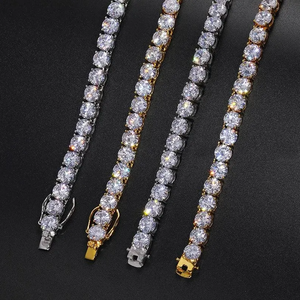 5mm Iced Moissanite Yellow Gold Box Cadena Tennis Collar Bold Men Trendy Gift Shimmering - Product Image 1