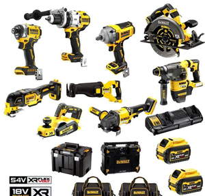 สว่านกระแทกไร้สายแบบไร้แปรงถ่าน 18V/54V 9.0Ah รุ่นขายดีที่สุด สำหรับงานอุตสาหกรรม ของใหม่ 100% ชุดคอมโบ 10 ชิ้น รุ่น DCZ1001X2-XE สว่านขนาดเล็ก - Product Image 1