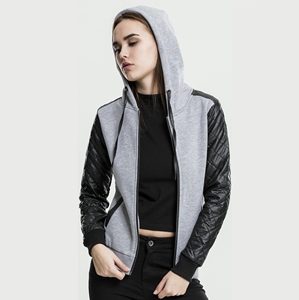 เสื้อฮู้ดแขนหนังแบบซิปเรียบง่าย สไตล์ยอดนิยมสำหรับฤดูหนาว ระบายอากาศได้ดี ขายส่งแบบ OEM ODM - Product Image 4