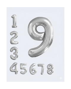 Globo de Helio con Número 8 en Papel Plateado con Letras Gruesas para Decoraciones de Cumpleaños, Graduación, Regreso a Clases, Halloween - Fiesta de Amor - Product Image 1