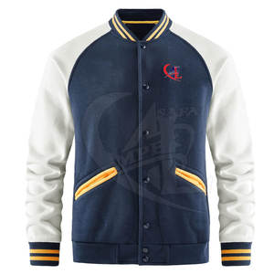 แจ็กเก็ตเลตเตอร์แมนสำหรับผู้ชายเสื้อผ้าแฟชั่นแนวสตรีทพร้อมคอตั้งและคุณสมบัติกันลม - Product Image 1