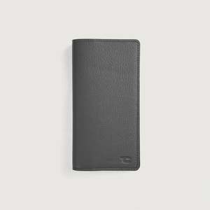 Cameron Grey Genuine Leather <b>Long</b> Card Holder <b>Wallet</b> Handmade Printed Logo RFID Feature Casual Lady Style Slim Fold for Cash - Product Image 1