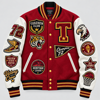 Blouson universitaire personnalisé avec logo pour homme, style baseball, broderie chenille, fournisseur en gros pour marques