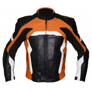 Veste en cuir pour hommes Biker Vintage Moto Racer Moto Veste de moto de course en cuir véritable véritable de protection rembourrée - Product Image 5
