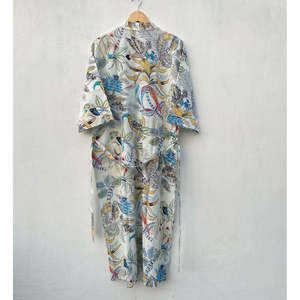 Kimono Ligero de Algodón con Estampado Floral, Túnica de Playa para Trajes de Baño - Product Image 5