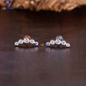 0.29 TDW Round Cut Diamond Boucle d'oreille en or blanc/rose par Labstone/Magnifique boucle d'oreille en diamant/Couleur EF-VS - Product Image 1
