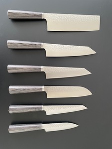 VG10 Core martillado tsuchime serie OEM cuchillo japonés hecho en Japón mango de madera de alta calidad de acero inoxidable logotipo en blanco - Product Image 2