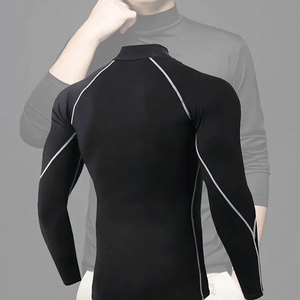 Camisa de compresión para hombre, manga larga, deportiva, de punto, ajustada, transpirable, Spandex/capa Base de nailon para Fitness - Product Image 5