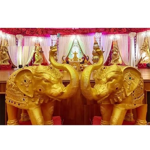 Estatua de elefante de boda india decoración boda bienvenida elefante estatua fibra tallada elefante accesorios fabricante EE. UU. Entrada - Product Image 1