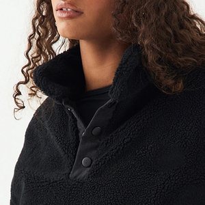 <b>Sherpa</b> <b>Fabric</b> With Stand Collar Thermal Sweatshirt Affordable Women Sweatshirt With Customizable Logo 2026 With Polyester Blend - Product Image 2