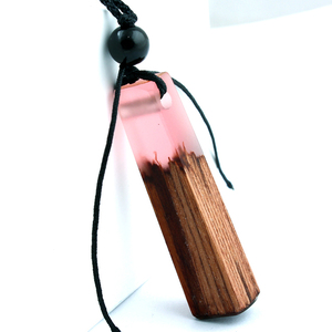 Best Charming Christian Engagement Wedding Romantic Wood & Resin Strand Unique Design Wholesale Pendant <b>Necklace</b> - Product Image 3
