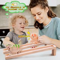Rampe en bois dinosaure jouets 2 Pack grands jouets de dinosaure de marche pour 2 ans garçons filles dinosaure blocs cadeaux pour enfants âge 1 2 3