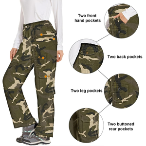 Pantalon cargo taille haute imprimé personnalisé pour femmes Pantalon cargo respirant en Cordura multi-poches pour la rue urbaine grandes tailles - Product Image 3