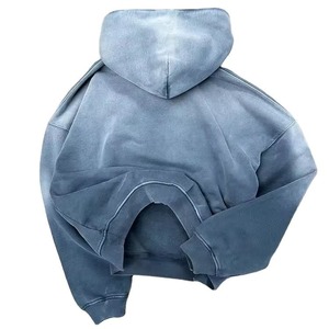 Sudadera con capucha personalizada en blanco con impresión informal de logotipo de lana pesada Unisex bordado de gran tamaño sudaderas con capucha de hombre al por mayor fabricante - Product Image 4