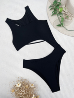 Traje de baño Mujer Logotipo personalizado Bikini Hueco Traje de baño Personalizado Color sólido Micro Mini Backless Split Body Sexy Traje de baño Mujer