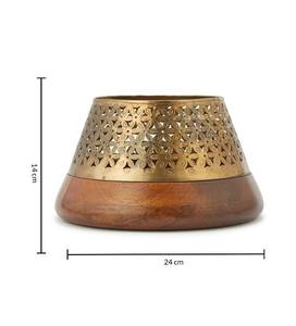 Support de lumière T en métal en laiton avec Base en bois pour la maison salon dessus de Table décoratif fête de mariage Festival décor de noël - Product Image 4