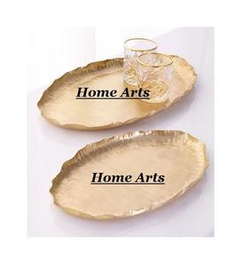 Plateau de service alimentaire en métal de conception la plus récente, qualité supérieure, couleur or, plateau de service pour chocolats et dattes au prix le plus bas - Product Image 1