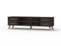 Meuble TV en bois FURNIZONE fabriqué en Malaisie 26_0007 – Meuble de rangement moderne pour salon, appartement, bureau à domicile, chambre
