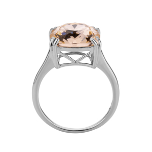 Anello Solitario Peach Silver Elegante impreziosito da Cristalli di <span class=keywords><strong>Swarovski</strong></span> ®   Collezione di <span class=keywords><strong>Anelli</strong></span> - Product Image 2
