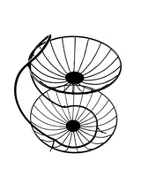 2层黑色钢丝厨房服务器桌金属铁篮水果架蔬菜碗储物组织器