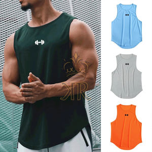 Camiseta sin mangas ajustada de verano para hombre, chaleco de entrenamiento de gimnasio de punto transpirable de secado rápido, estampado de baloncesto informal a la moda - Product Image 4