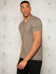 เสื้อผ้าลำลองผู้ชายเสื้อยืดแขนสั้นคอกลมวัสดุผ้าฝ้ายสีทึบเสื้อทีเชิ้ตผู้ชายแห้งเร็ว - Product Image 5