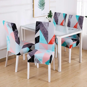 <span class=keywords><strong>Housse</strong></span> <span class=keywords><strong>de</strong></span> <span class=keywords><strong>chaise</strong></span> <span class=keywords><strong>de</strong></span> restaurant détachable imprimée <span class=keywords><strong>de</strong></span> fleurs géométriques multicolores pour salle à manger <span class=keywords><strong>salon</strong></span> - Product Image 5