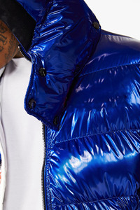 Veste matelassée à capuche de designer en gros, logo surdimensionné, parka pour homme, doudoune gonflée d'hiver, veste matelassée brillante personnalisée pour homme - Product Image 6