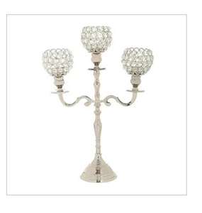 Bougeoirs bougeoirs de luxe avec perles de cristal élégants pour table à manger basse et décoration intérieure - Product Image 2