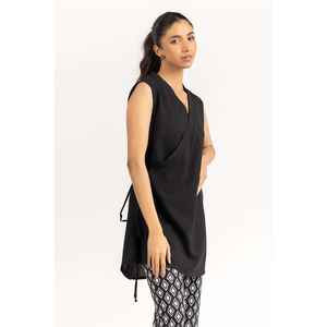 <b>Black</b> Woven <b>Wrap</b> Shirt 231-217-047 - Product Image 3