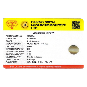 Pierre précieuse naturelle œil-de-chat rouge 5,6 carats, polie et calibrée pour une optique optimale, pierre brute pour accessoires de bijouterie 10 mm - Product Image 4